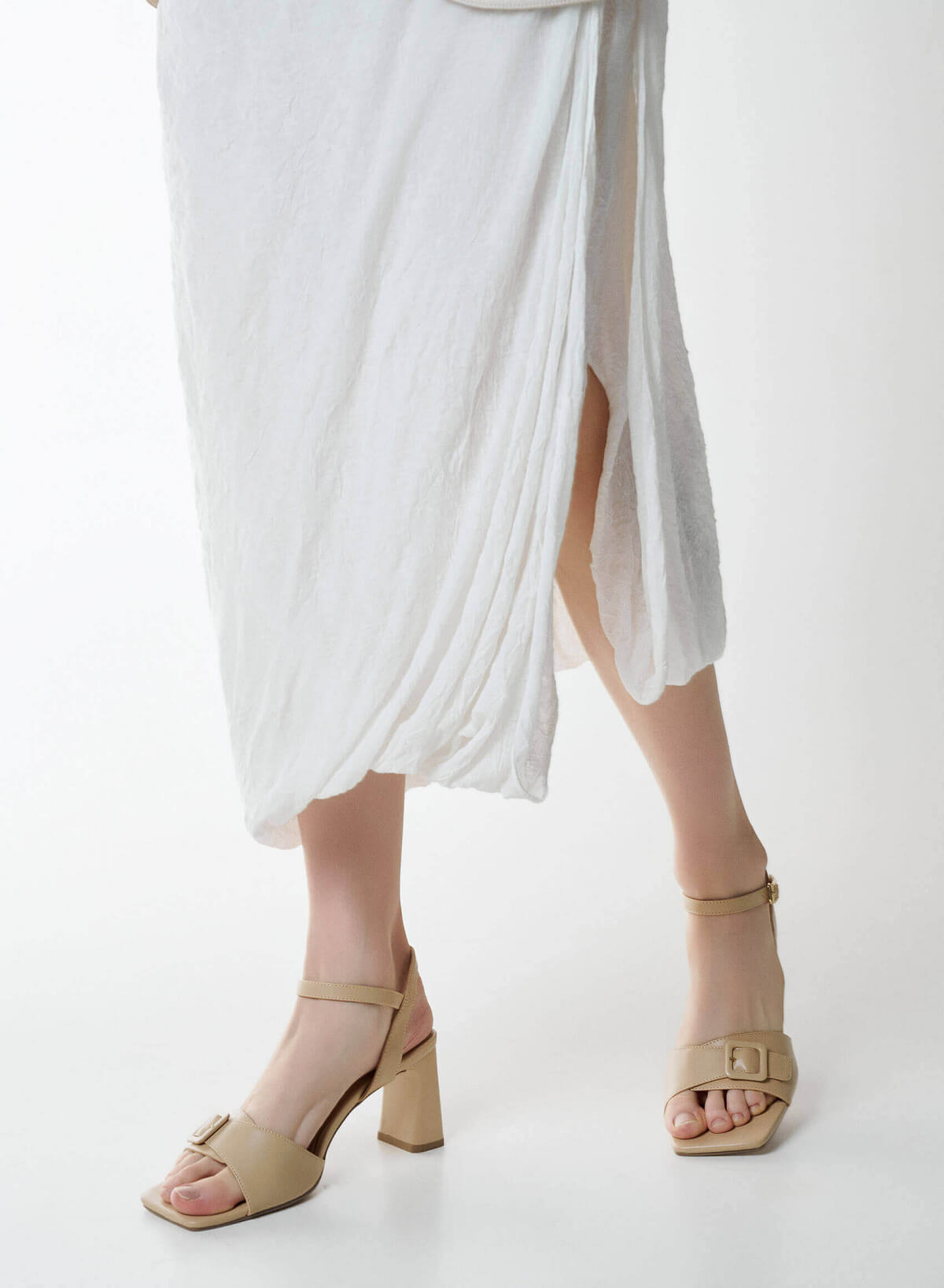 Buckle Basic Sandals - PUM 0799 - Beige - vascara.com