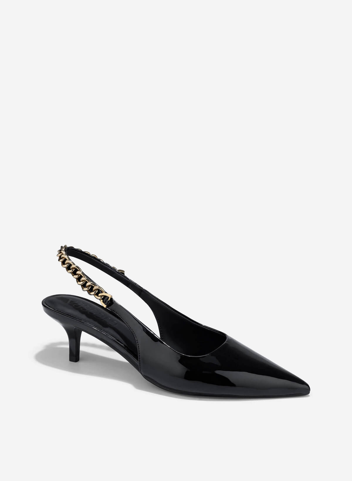 Chain Strap Slingback - HIG 0694 - Black - vascara.com