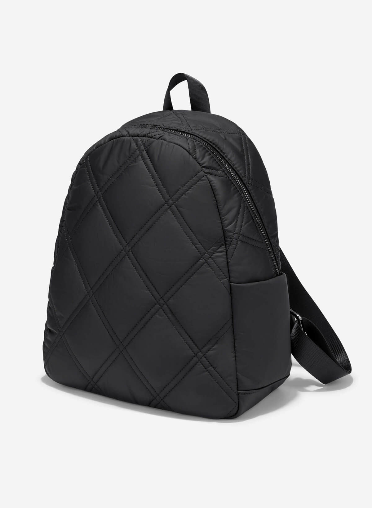 Diamond-shaped Quilted Parachute Backpack - BAK 0214 - Black - vascara.com