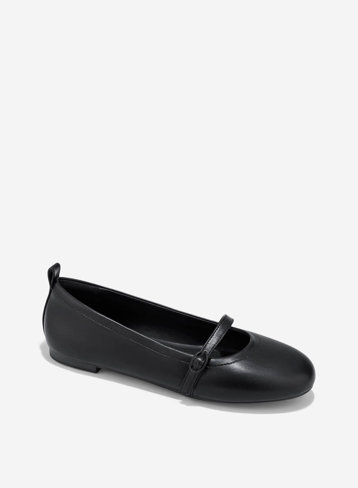 Leather Ballerina Mary Janes - SLI 0438 - Black - vascara.com