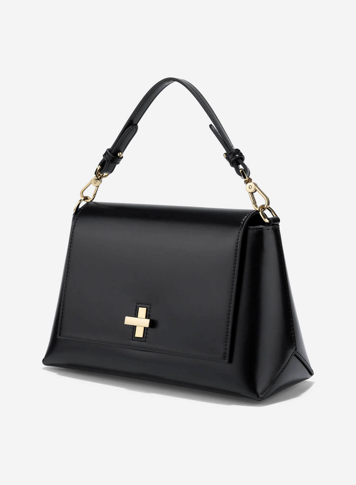 Rotated Buckle Handheld Bag - SAC 0334 - Black - vascara.com