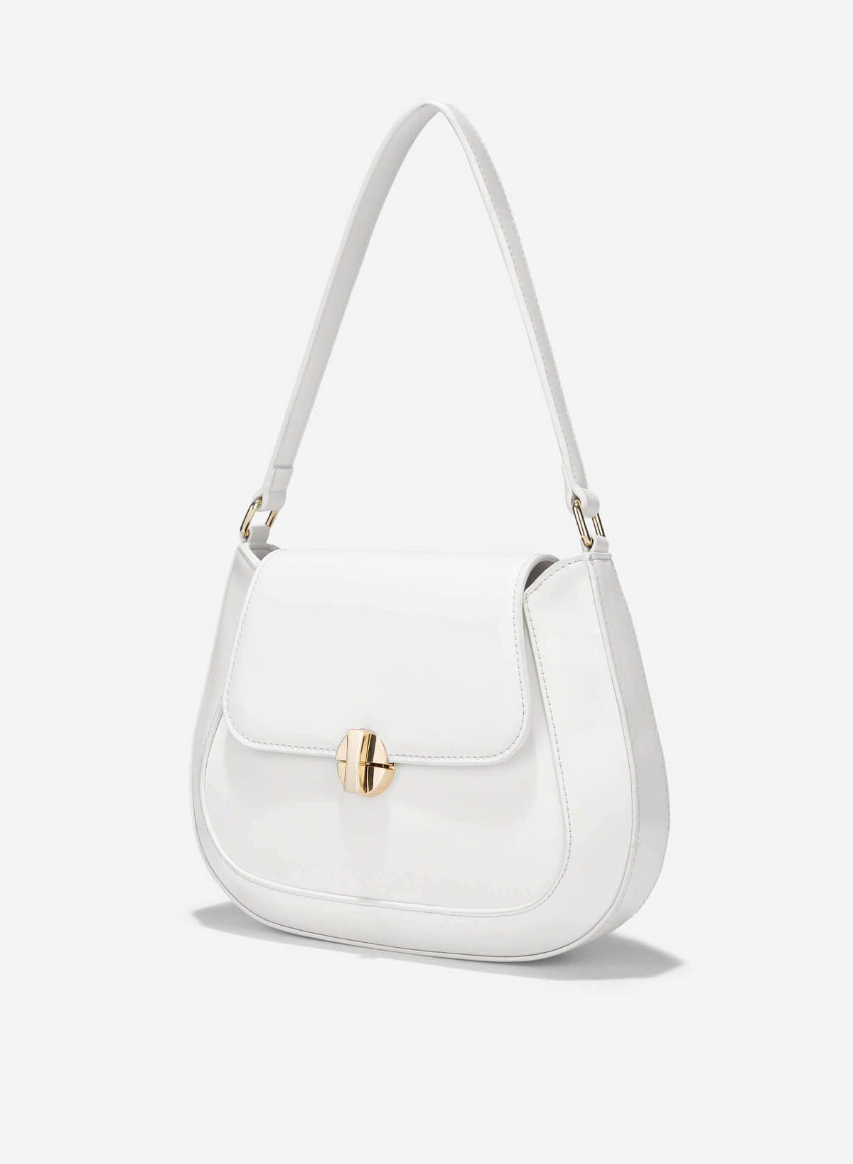 Rotated Buckle Should Bag - SAC 0333 - Cream - vascara.com