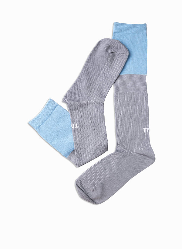 Vớ cổ cao 2 tầng NI SOCKS - SOC 0002 - Màu xám - VASCARA