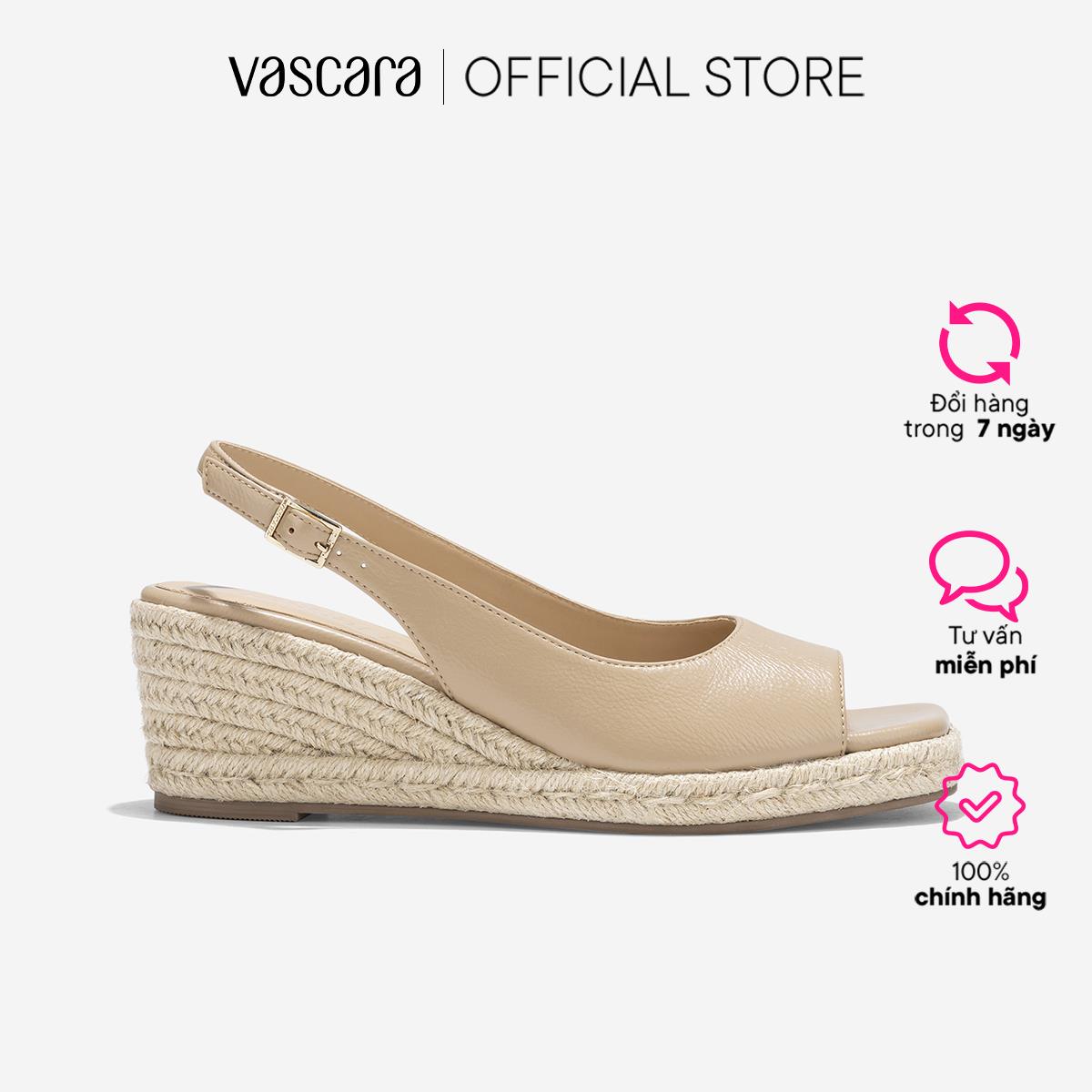 Vascara Giày Slingback Đế Xuồng Bọc Dây Cói - SDX 0445